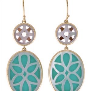 Ippolita 18kt gold turquoise and mother of pearl  earrings. Excellent condition.